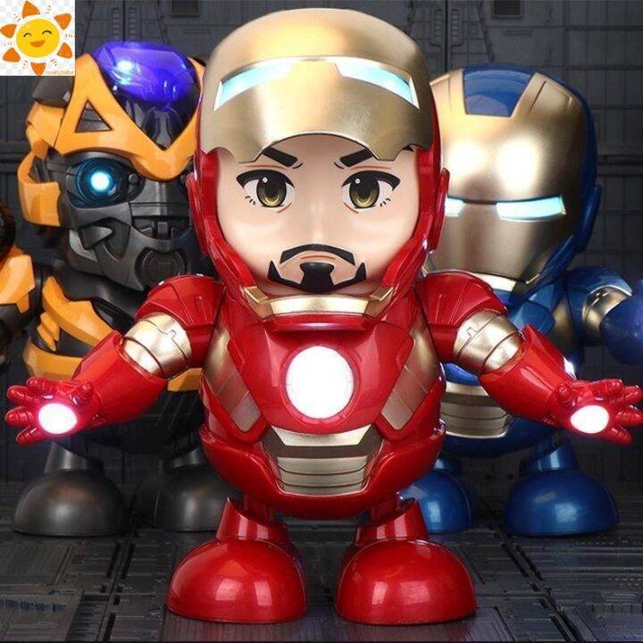 Limitedtime offers Optimus Prime Bumblebee Iron Man Music Dancing Robot toy Avengers Kids