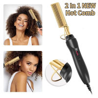 In 1 Hot Comb Hair Straightener Flat Irons Straightening Brush Heating Comb Hair Straight Styler Hair Curler Peigne Chauffant ซื้อทันทีเพิ่มลงในรถเข็น