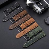 ♨△❖ Handmade DIY Watch Band Vintage Genuine Leather Watchband 20mm 22mm 24mm 26mm Watchband Women Men Watch Strap Watch Accessories