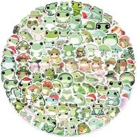 100PCS Cute Frog Sticker Cartoon Decals for Scrapbook Luggage Laptop Helmet Guitar Skateboard Water Bottle Kids Toy Decals Stickers