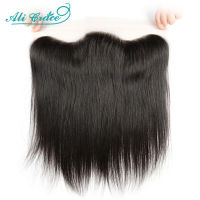 【CW】Ali Grace Straight 13x4 Transparent Lace Frontal zilian Human Remy Hair Frontal Pre Plucked with Baby Hair Bleached Knots