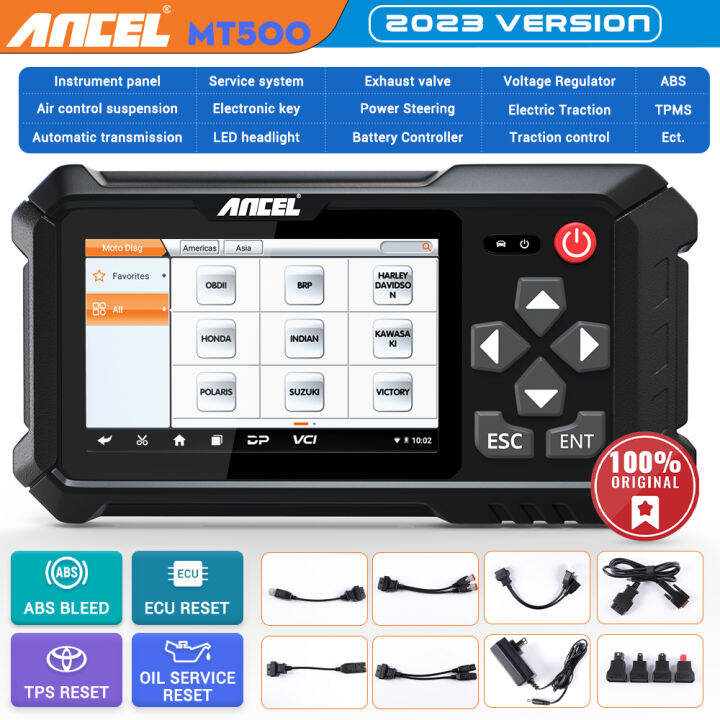 ANCEL MT500 Motorcycle OBD2 Scanner Full System Diagnose Tool with 30