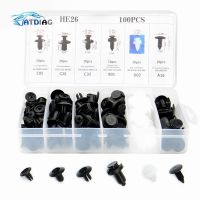 [HOT AIXUSACJWII 526] 100ชิ้น/เซ็ตผสม Auto Fastener รถกันชนคลิป Body Push Retainer Pin Rivet ประตู Trim แผง Retainer Universal Fastener Kit