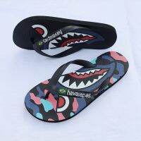 Havaianas_ผู้ชายฤดูร้อนฉลามฟันการ์ตูนรองเท้าแตะ Havana การ์ตูนคิงภาพครอบครัวผู้ชายและผู้หญิงเต็มยาง Flip FlopTH