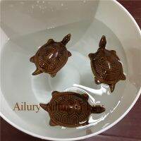 Brown Floating Ceramic Small Turtle Pool Aquarium DecorationHome Garden CraftsZakka style