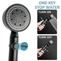 【YP】 5 Modes Adjustable Shower Pressure Saving Stop One-Key