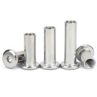 1/5pcs 304 Stainless Steel Large Flat Hex Hexagon Socket Head Furniture Rivet M6 M8 Connector Insert Joint Sleeve Cap Nut