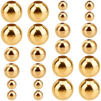 1Box Brass Spacer Beads Round Real 18K Gold Plated 4mm/6mm/8mm Hole: 1mm &amp; 1.5mm 60pcs/box