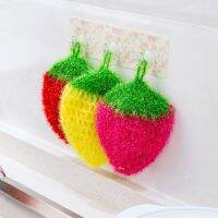 Strawberry Shape Clean Sponge Tableware 3D Fruit Cloth Cotton for Strong Washing Dish Scouring Pad Household Kitchen Tool Supply Dish Cloth  Towels