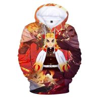 Demon Slayer Anime Harajuku Hoodies Women Rengoku Kyoujurou Hoodies 3d Aesthetic Clothes Kimetsu No Yaiba Mugen Train Sweatshirt