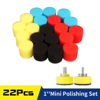 22Pcs Detailing Mini Buffing Polishing Pads Sponge Kit 1 Inch for Drill Dremel Rotary Tools Car Polisher Waxing Sealing Glaze