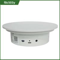 F8C503Y ปรับความเร็วได้ ขาตั้งจอแสดงผลแบบหมุนได้ รับน้ำหนักได้11lb USB powere ฐานตั้งแบบ 360องศา สีขาว13ซม. แท่นหมุนอิเล็กทรอนิกส์ ผลิตภัณฑ์สำหรับการถ่ายภาพ