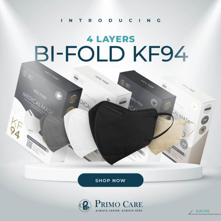 HEAL MADE BIFOLD KF94 Respirator & Medical Mask Made in Korea MFDS