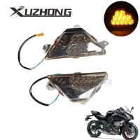 ♝☑ไฟเลี้ยวสัญญาณเลี้ยว LED หน้าสำหรับ KAWASAKI NINJA 250 300 400 650 SX ZX6R ไฟแสดง Z1000SX สีเทา