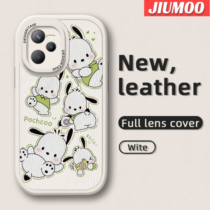 jiumoo-เคสสำหรับ-realme-c35-c31-narzo-50a-prime-case-ลายการ์ตูนน่ารัก-pochacco-แฟชั่นกันกระแทกเคสใส่โทรศัพท์หนังหลังเคสฝาปิดซิลิโคนนุ่มเลนส์เต็มเคสป้องกันกล้อง