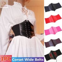 Women Vintage Girdle Rivet Embroidered Belt Bandaged Waistband Corset Elastic Decor Dress