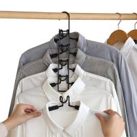 Multi-Layers Clothes Hanger 5 In 1 Detachable Pants Holder Wardrobe Anti-Slip Sponge T-Shirt Jeans Rack Space Saving Organizer