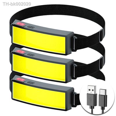 ♤ New COB LED Headlights Outdoor Household Portable Headlamp with Built-in 1200mAh Battery Flashlight USB Rechargeable Head Lamp