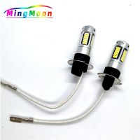 (Premium car)2Pcs 6000K 30SMD 4014 H1 H3 9005 9006 1156 T15 H27 H7 T10 PW24W LED สำหรับหลอดไฟสำหรับรถหมอกกลางวันไฟวิ่ง DRL โคมไฟ