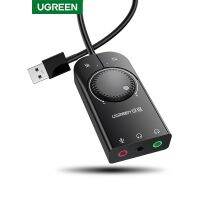 【คุณภาพสูง】Ugreen ซาวน์การ์ด USB แจ็ค 3.5 มิลลิเมตร สำหรับหูฟัง 15cm cable