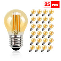 Grensk 25PcsLot Led Filament Edison Bulb E27 G45 Mini Globe 4W Dimmable Vintage Led Lamp 2700K Warm White For String Light Bulb