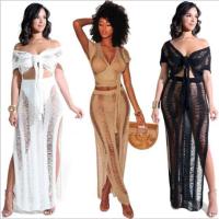 COD DSFGRDGHHHHH Sexy Ripped Cut Hollow Out 2 Piece Knit Maxi Dress Beachwear