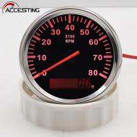 85มม. เรือ Tachometer 4000-8000 RPM Tacho Meter สีแดง Backlight Fit สำหรับดีเซลเครื่องยนต์รถ Marine Yacht 9-32V