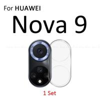 Huawei Nova ด้านหลังเลนส์กล้องถ่ายรูปสำหรับ9 8 7 Pro Se 7i 6 Se 5 5i 5T 4e ฟิล์มป้องกันปกป้องหน้าจอด้านหลังกระจกนิรภัยใส