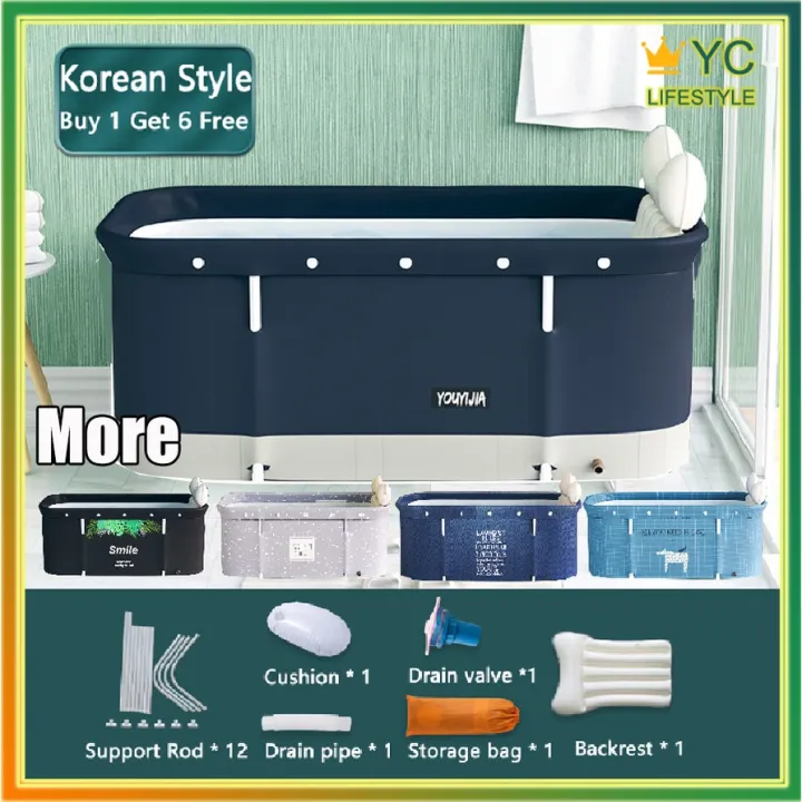 OnStock【COD】1.2MPortable Bathtub adult New Folding Bath Bucket Six