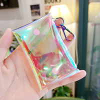 Transparent Purse Mini Wallet Jewelry Storage Bag Wallet With Keychain Coin Purse Laser Coin Purse Earphone Bag