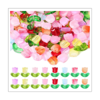 320 Pcs Crystal Loose Glass Flower Beads Beading Material