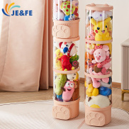 Floor-to-ceiling shelving extra tall doll storage bucket Transparent