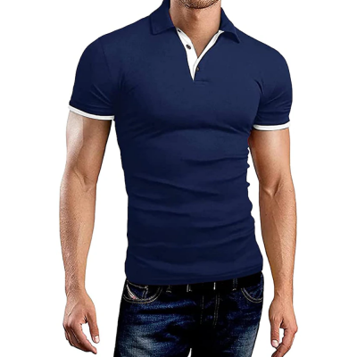 เสื้อผ้าผู้ชายสำหรับเสื้อโปโล3D โปโลสไตล์สปอร์ตโชว์กล้ามระบายอากาศได้ดีมีปกแฟชั่นเสื้อลำลองเรียบง่ายแขนสั้นสำหรับผู้สูงอายุ
