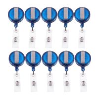 10 Retractable Reel Recoil ID Badge Lanyard Name Tag Key Card Holder Belt Clip Color:Blue Amount:10 Pcs