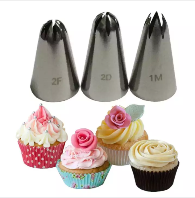 BL 1M 2F 2D Piping Tip Large Pastry Nozzle tip Icing Piping Cream Cake ...