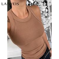 LAIWEIS Women Solid Round Neck Ribbed Tank Top Camisole Women Summer Basic Elastic Tank Top O Neck Solid Tank Top 2022 New