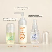 ☼ↂ Portable Empty Spray Bottle Capsule Bottles Refillable Bottles Travel Transparent Plastic Press Shampoo Lotion Shower Gel Bottle