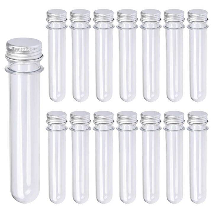 Pcs Ml Plastic Test Tubes With Screw Caps Reusable Transparent