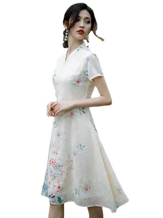 available-2022ฤดูร้อนสั้น-aodai-daily-slimming-cheongsam-หนุ่มกลางความยาวปรับปรุงขนาดเล็ก-asian-qipao-ชุดราตรีสำหรับผู้หญิง