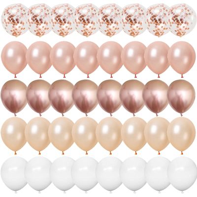 40pcs 12inch Rose Gold Confetti Latex Balloons Happy Birthday Party Decorations Kids Adult Boy Girl Baby Shower Wedding Supplies