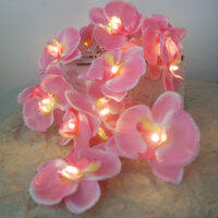 Novelty Orchid Flower Fairy String 5 Meter 20 LEDs,Holiday Lighting Floral Power By Battery,Wedding Decoration,Mirror Lamp