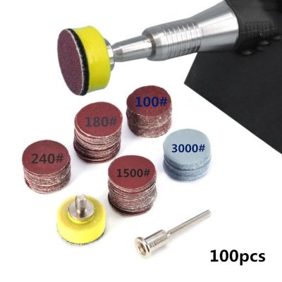 ☄♣✌ 100Pcs 1inch 25mm Sanding Discs Pad 100-3000 Grit Abrasive Polishing Pad Kit for Dremel Rotary Tool Sandpapers Accessories