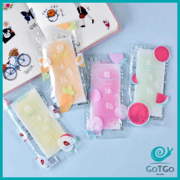 gotgo-สติ๊กเกอร์ลดไข้-เจลลดไข้-เจลเย็น-เจลหอมๆ-กลิ่นผลไม้-cooling-sticke