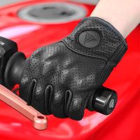 【CW】Leather Motorcycle Gloves Riding Windproof Touch Screen Motociclista Guantes Moto Luva De Couro Breathable Summer Gloves