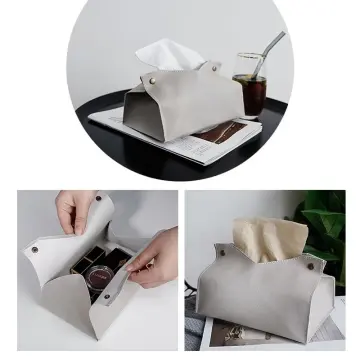 Leather Tissue Box Napkin Holder Car Drawer Box Home Living Room