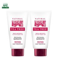 Tea Tree ที ทรี โฟมล้างหน้า ไวท์เทนนิ่ง ขนาด 4.8 ออนซ์ 2 หลอด ผิวนุ่ม ชุ่มชื่น, ดูกระจ่างใส Whitening Facial Foam