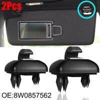 2pcs ABS Plastic Black Sun Visor Clip Hooks 4.2x2.1cm 4F0857561 8W0857562A for Audi A6 C6 A8 /VW Passat B7