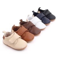 【hot】！ Newborn Baby Shoes Boy Classic Leather Rubber Sole Anti-slip Toddler Infant Moccasins