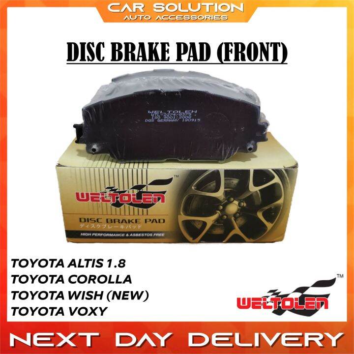 WELTOLEN Brake Pad Front for PB2274 / DB8375 Toyota Altis ZZE ZRE