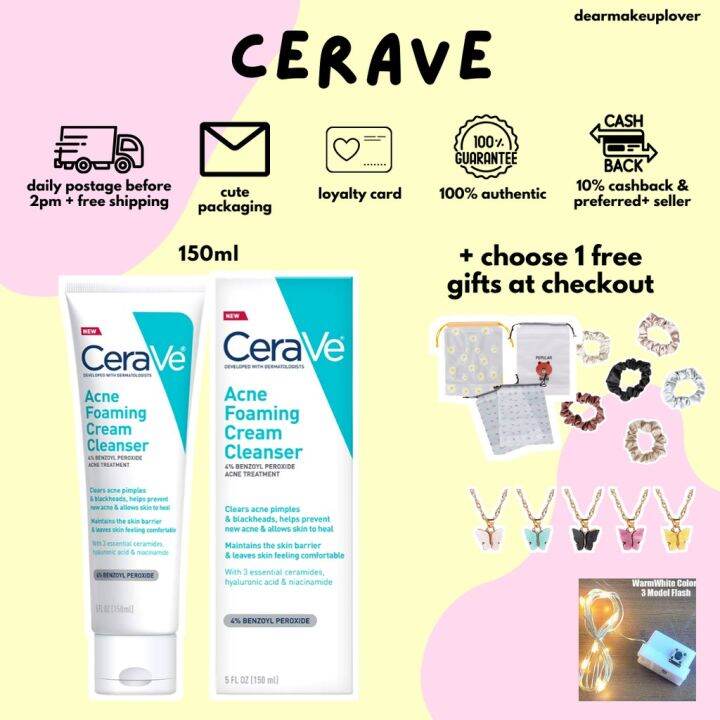 [READY STOCK] CeraVe Acne Foaming Cream Cleanser with 4 Benzoyl